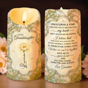 Once Upon A Time Keepsake Candle With Flowers - Personalized Custom LED Candle - GDT379_LECA