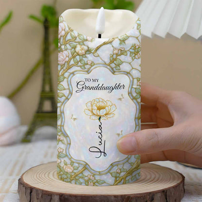 Once Upon A Time Keepsake Candle With Flowers - Personalized Custom LED Candle - GDT379_LECA