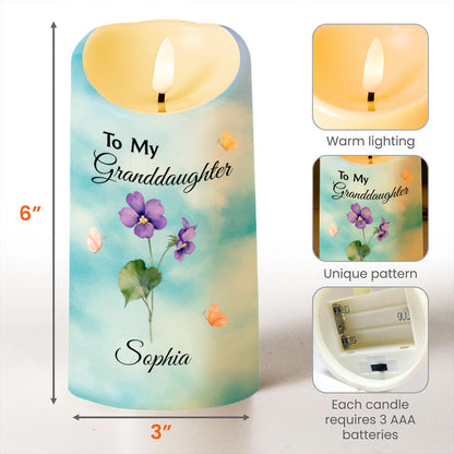 To My Granddaughter, Be Brave, Have Courage & Love Life - Personalized Custom LED Candle - GDT380_LECA