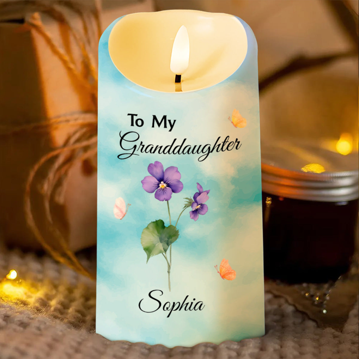 To My Granddaughter, Be Brave, Have Courage & Love Life - Personalized Custom LED Candle - GDT380_LECA