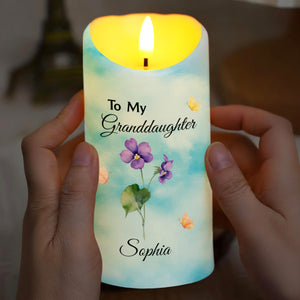 To My Granddaughter, Be Brave, Have Courage & Love Life - Personalized Custom LED Candle - GDT380_LECA