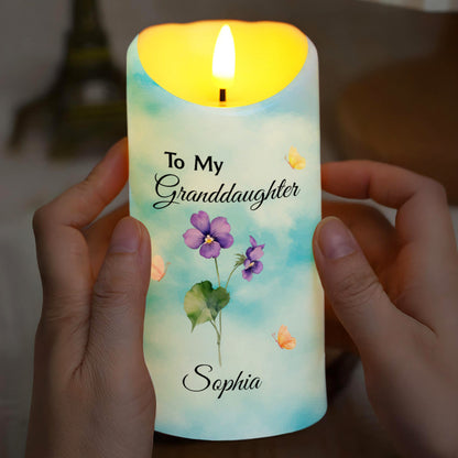 To My Granddaughter, Be Brave, Have Courage & Love Life - Personalized Custom LED Candle - GDT380_LECA