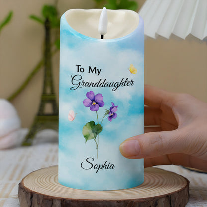To My Granddaughter, Be Brave, Have Courage & Love Life - Personalized Custom LED Candle - GDT380_LECA