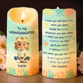 To My Granddaughter, Ocean And Starfish Themes - Personalized Custom LED Candle - GDT386_LECA