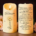 To My Granddaughter, Once Upon A Time, Flower And Butterfly - Personalized Custom LED Candle - GDT389_LECA