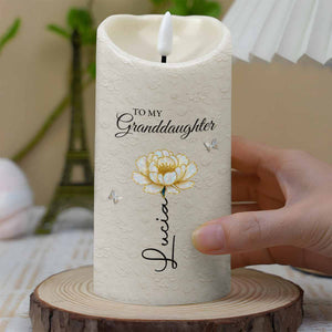 To My Granddaughter, Once Upon A Time, Flower And Butterfly - Personalized Custom LED Candle - GDT389_LECA