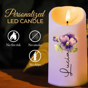 To My Granddaughter, Never Feel You Are Alone, Pansy Flower - Personalized Custom LED Candle - GDT397_LECA