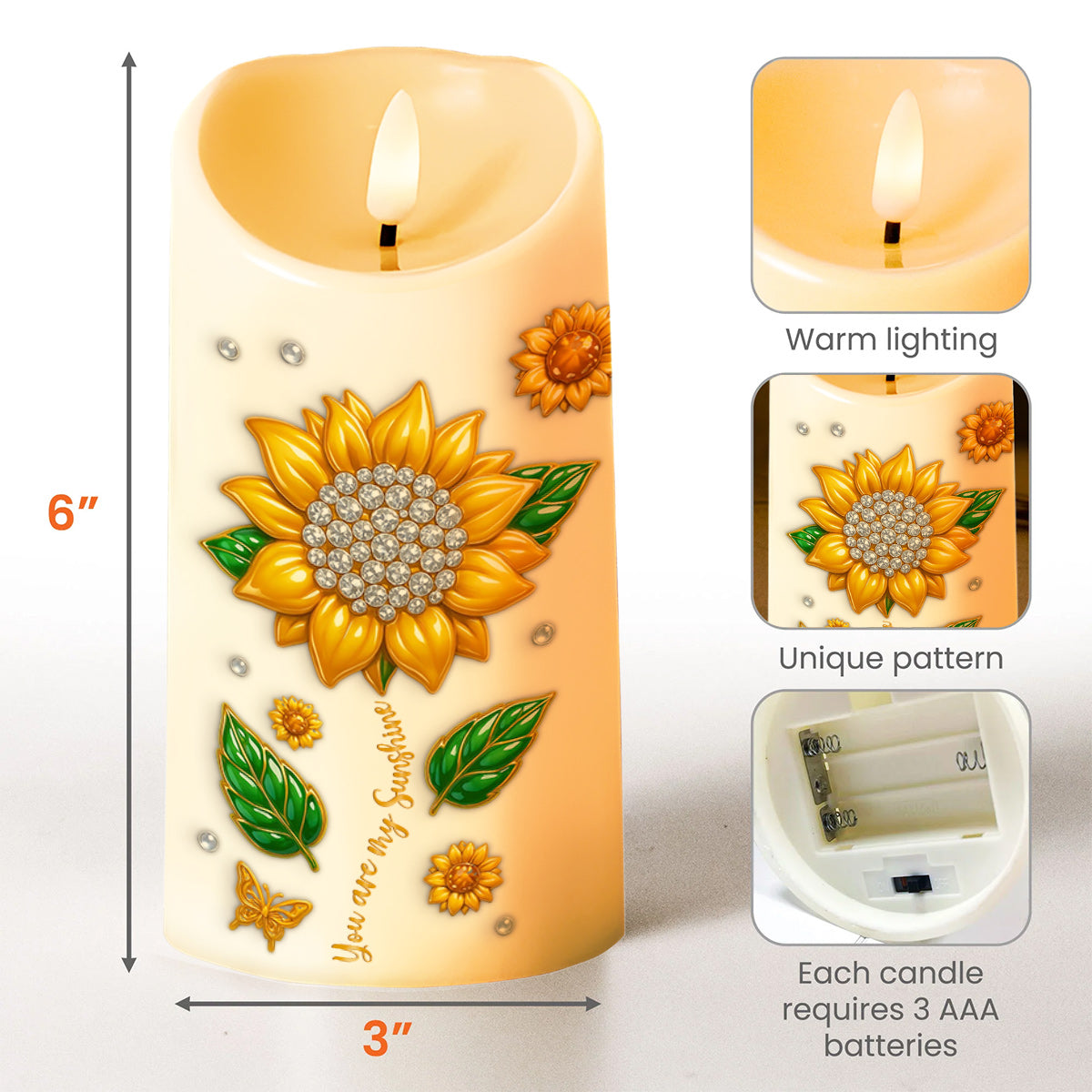 To My Granddaughter Believe In Yourself With Sunflowers - Personalized Custom LED Candle - GDT398_LECA