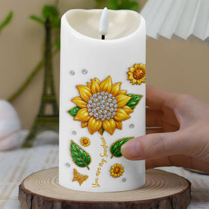 To My Granddaughter Believe In Yourself With Sunflowers - Personalized Custom LED Candle - GDT398_LECA