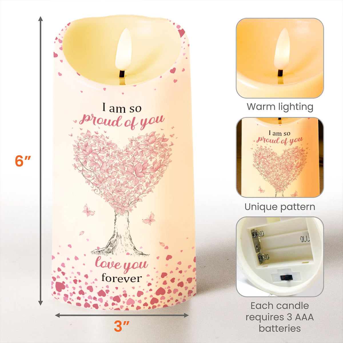 To My Granddaughter, Proud and Loving Message - Personalized Custom LED Candle - GDT399_LECA
