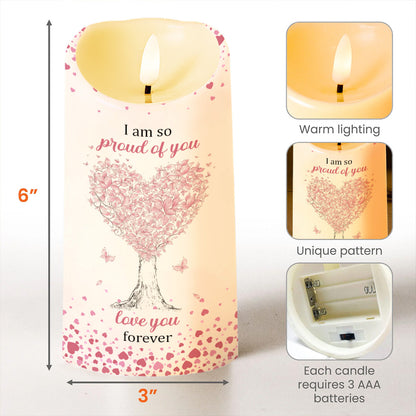 To My Granddaughter, Proud and Loving Message - Personalized Custom LED Candle - GDT399_LECA