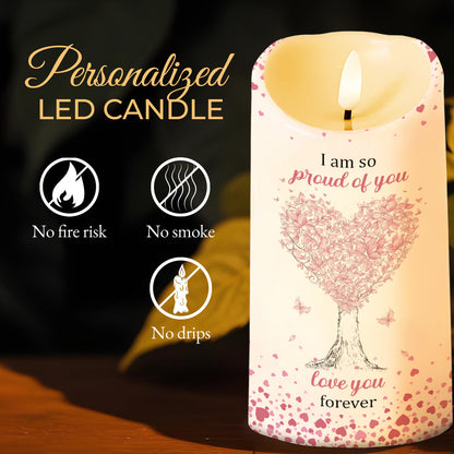 To My Granddaughter, Proud and Loving Message - Personalized Custom LED Candle - GDT399_LECA