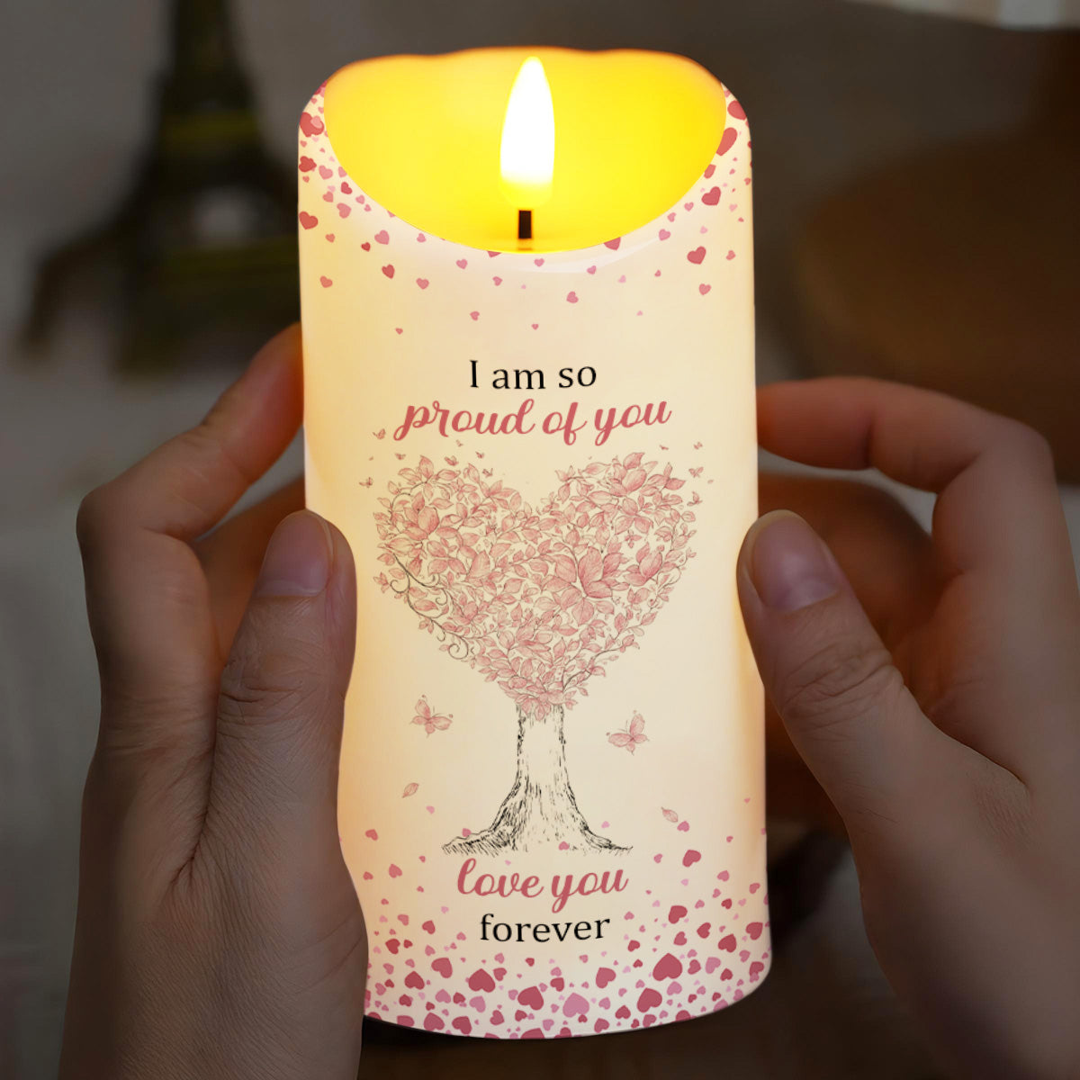 To My Granddaughter, Proud and Loving Message - Personalized Custom LED Candle - GDT399_LECA
