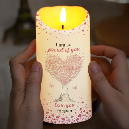 To My Granddaughter, Proud and Loving Message - Personalized Custom LED Candle - GDT399_LECA
