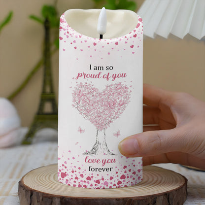 To My Granddaughter, Proud and Loving Message - Personalized Custom LED Candle - GDT399_LECA