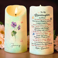 To My Granddaughter, Blessing from Above with Flowers and Butterflies - Personalized Custom LED Candle - GDT401_LECA