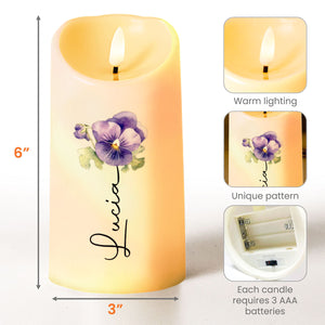 To My Granddaughter Love And Support Message With Flowers - Personalized Custom LED Candle - GDT404_LECA