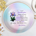 To My Granddaughter, Always Remember You Are Braver, Flower And Butterfly - Personalized Custom Jewelry Dish, Ceramic Dish, Round Shape - GDT405_RCRF