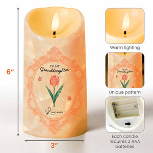 Straighten Your Crown, Granddaughter Love Message with Flowers - Personalized Custom LED Candle - GDT413_LECA