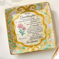 To My Granddaughter, Once Upon A Time, Flowers - Personalized Custom Jewelry Dish, Ceramic Dish, Square Shape - GDT416_SCRF