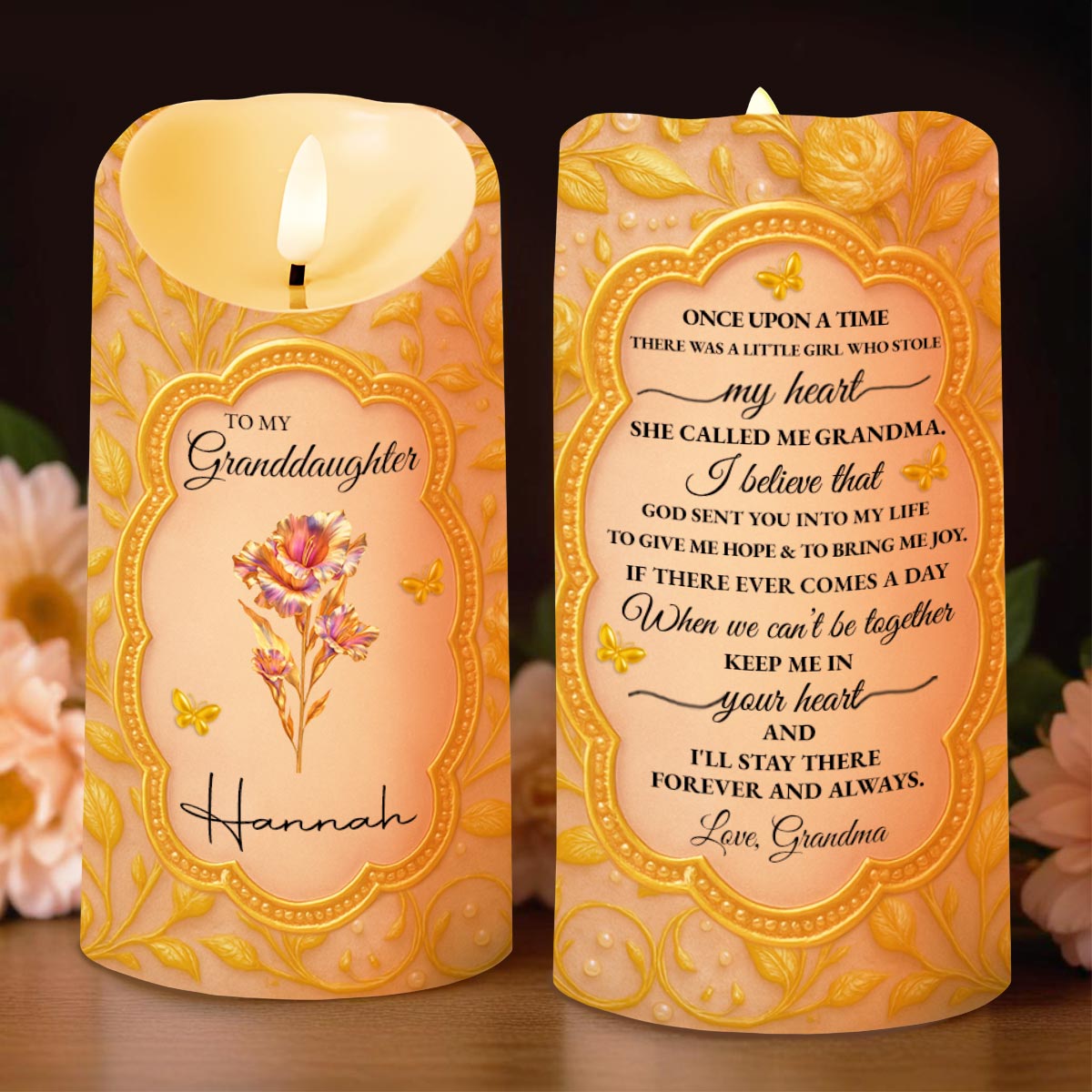 Once Upon A Time She Called Me Grandma - Personalized Custom LED Candle - GDT423_LECA