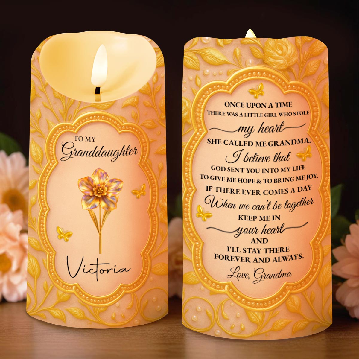 Once Upon A Time She Called Me Grandma - Personalized Custom LED Candle - GDT423_LECA