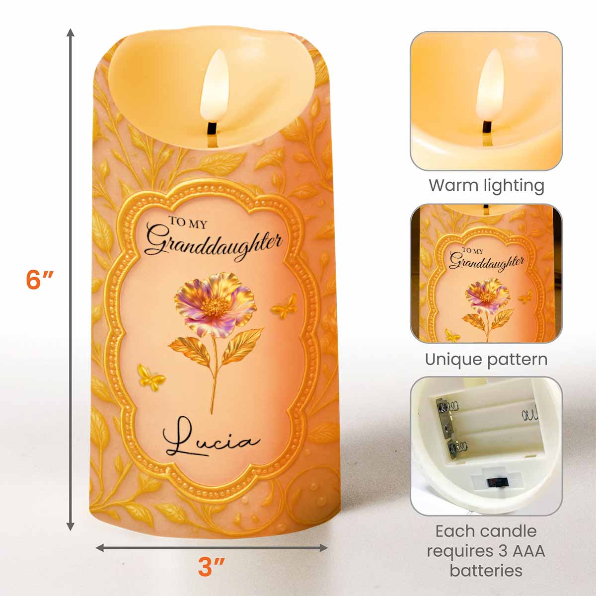Once Upon A Time She Called Me Grandma - Personalized Custom LED Candle - GDT423_LECA