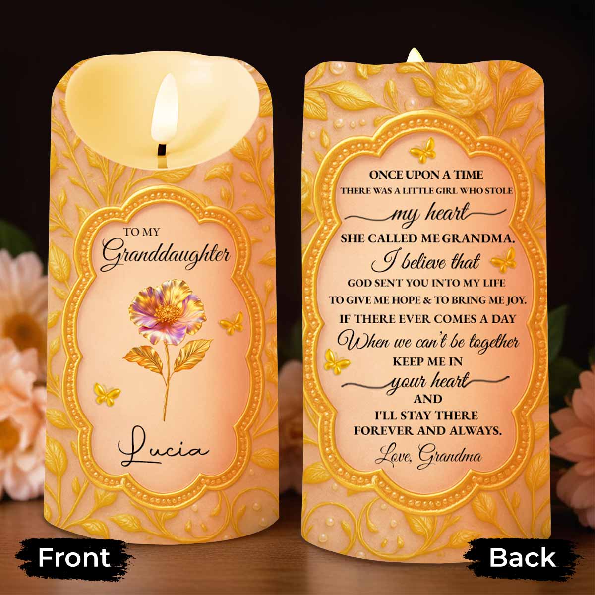 Once Upon A Time She Called Me Grandma - Personalized Custom LED Candle - GDT423_LECA