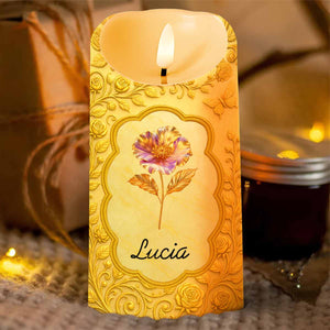 Whenever You Feel Overwhelmed, Remember Flower and Butterfly Design - Personalized Custom LED Candle - GDT426_LECA