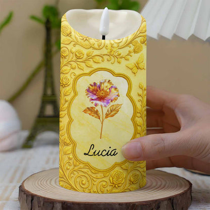 Whenever You Feel Overwhelmed, Remember Flower and Butterfly Design - Personalized Custom LED Candle - GDT426_LECA