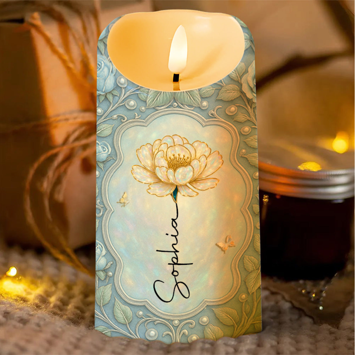 To My Granddaughter Stand Tall Even If You Fall Flower Design - Personalized Custom LED Candle - GDT439_LECA