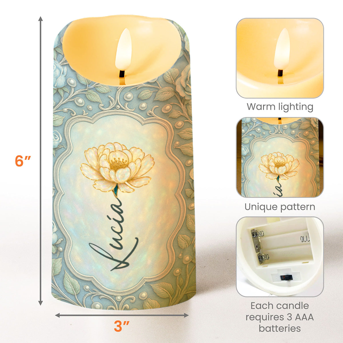 When Life Gets Tough, Remember Who You Are, Flowers And Leaves Design - Personalized Custom LED Candle - GDT447_LECA