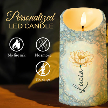 When Life Gets Tough, Remember Who You Are, Flowers And Leaves Design - Personalized Custom LED Candle - GDT447_LECA