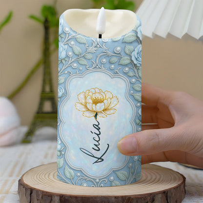 When Life Gets Tough, Remember Who You Are, Flowers And Leaves Design - Personalized Custom LED Candle - GDT447_LECA