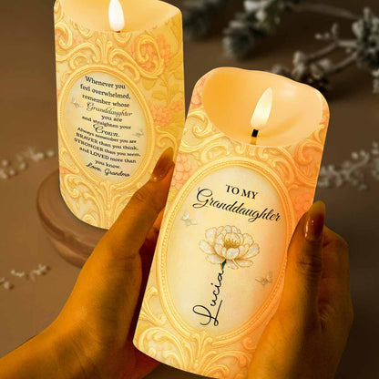 To My Granddaughter, Remember Your Strength And Love - Personalized Custom LED Candle - GDT467_LECA