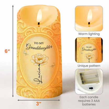 To My Granddaughter, Remember Your Strength And Love - Personalized Custom LED Candle - GDT467_LECA