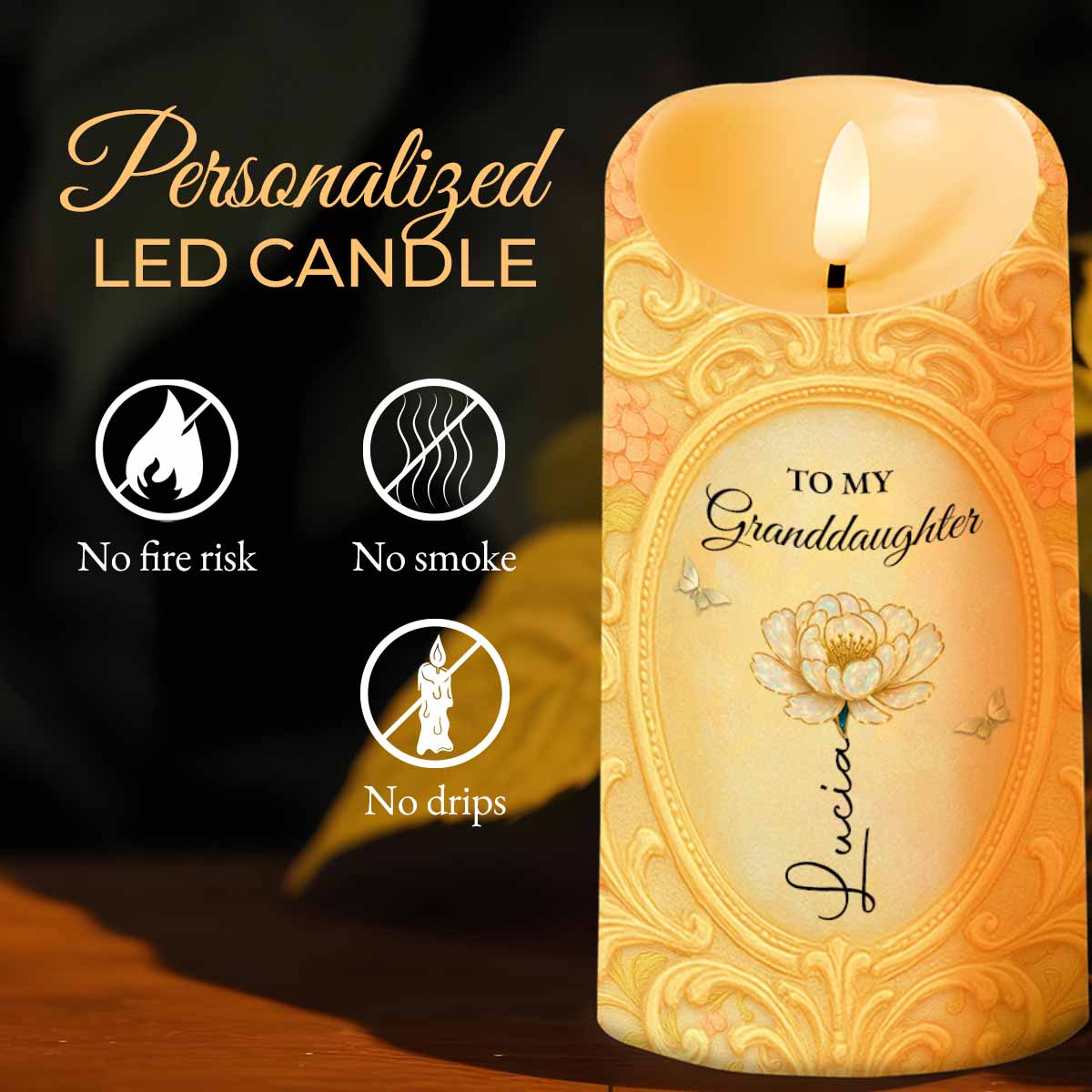 To My Granddaughter, Remember Your Strength And Love - Personalized Custom LED Candle - GDT467_LECA