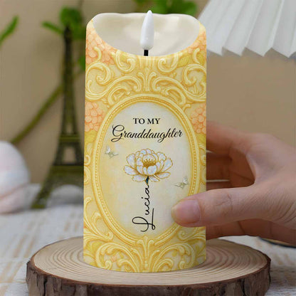 To My Granddaughter, Remember Your Strength And Love - Personalized Custom LED Candle - GDT467_LECA