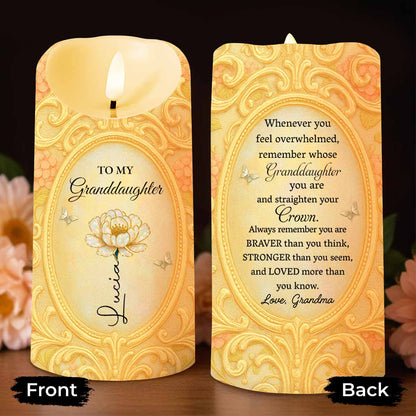 To My Granddaughter, Remember Your Strength And Love - Personalized Custom LED Candle - GDT467_LECA