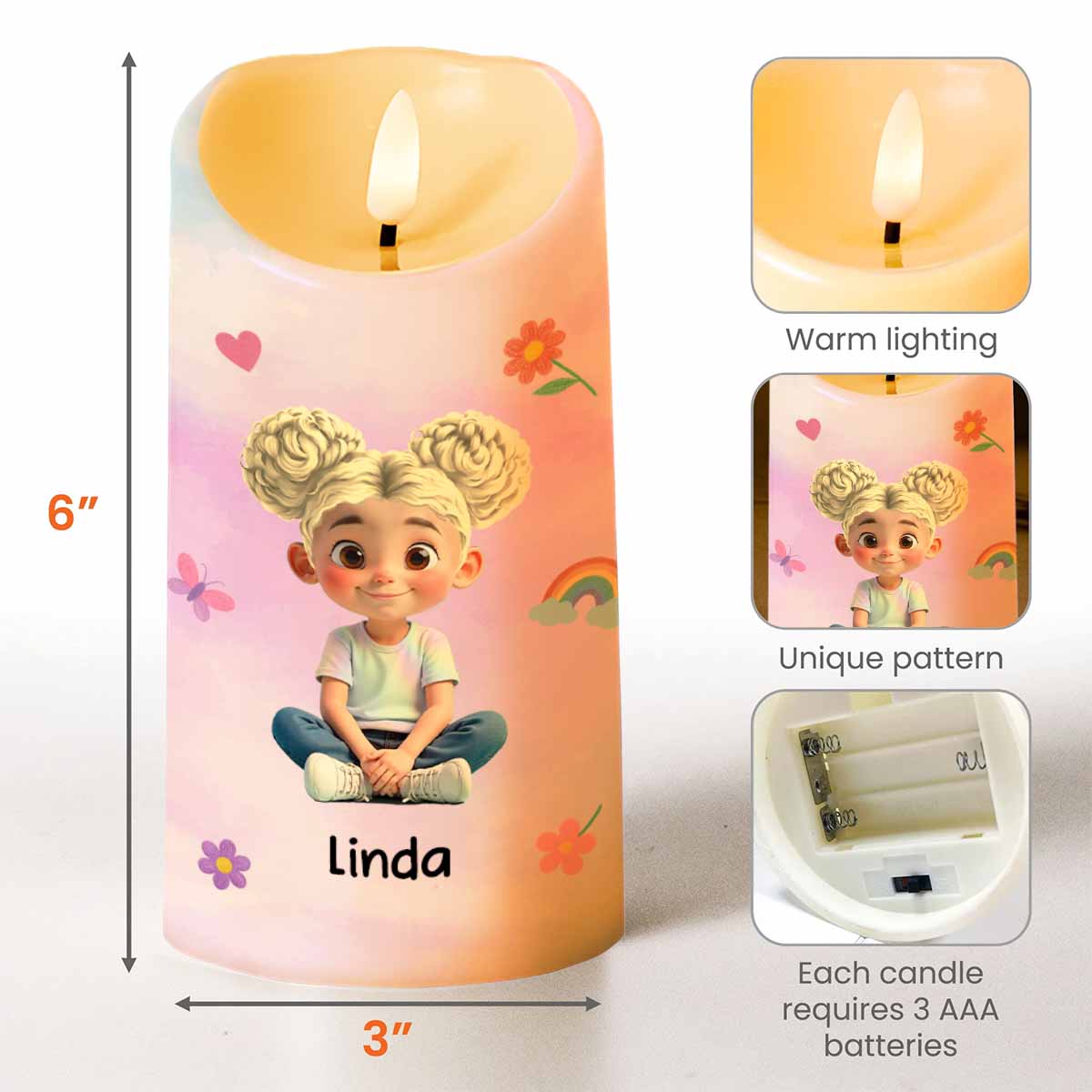 To My Granddaughter, Love And Wisdom Candle - Personalized Custom LED Candle - GDT468_LECA