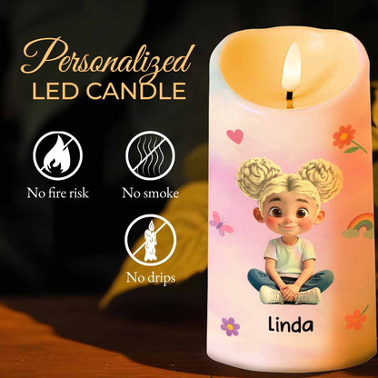 To My Granddaughter, Love And Wisdom Candle - Personalized Custom LED Candle - GDT468_LECA