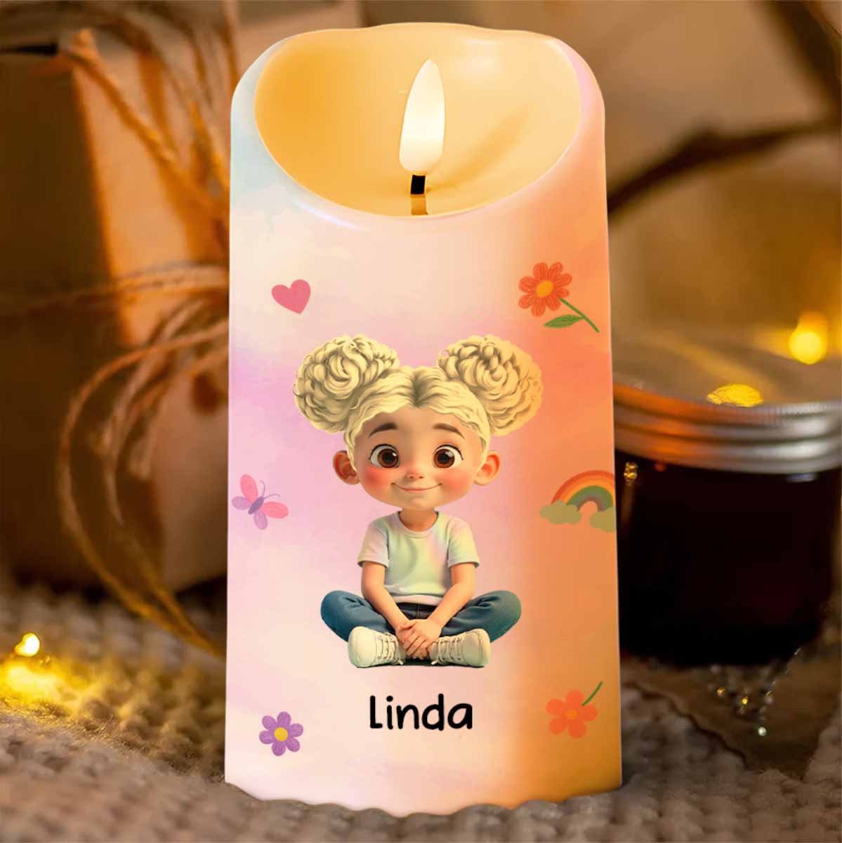 To My Granddaughter, Love And Wisdom Candle - Personalized Custom LED Candle - GDT468_LECA