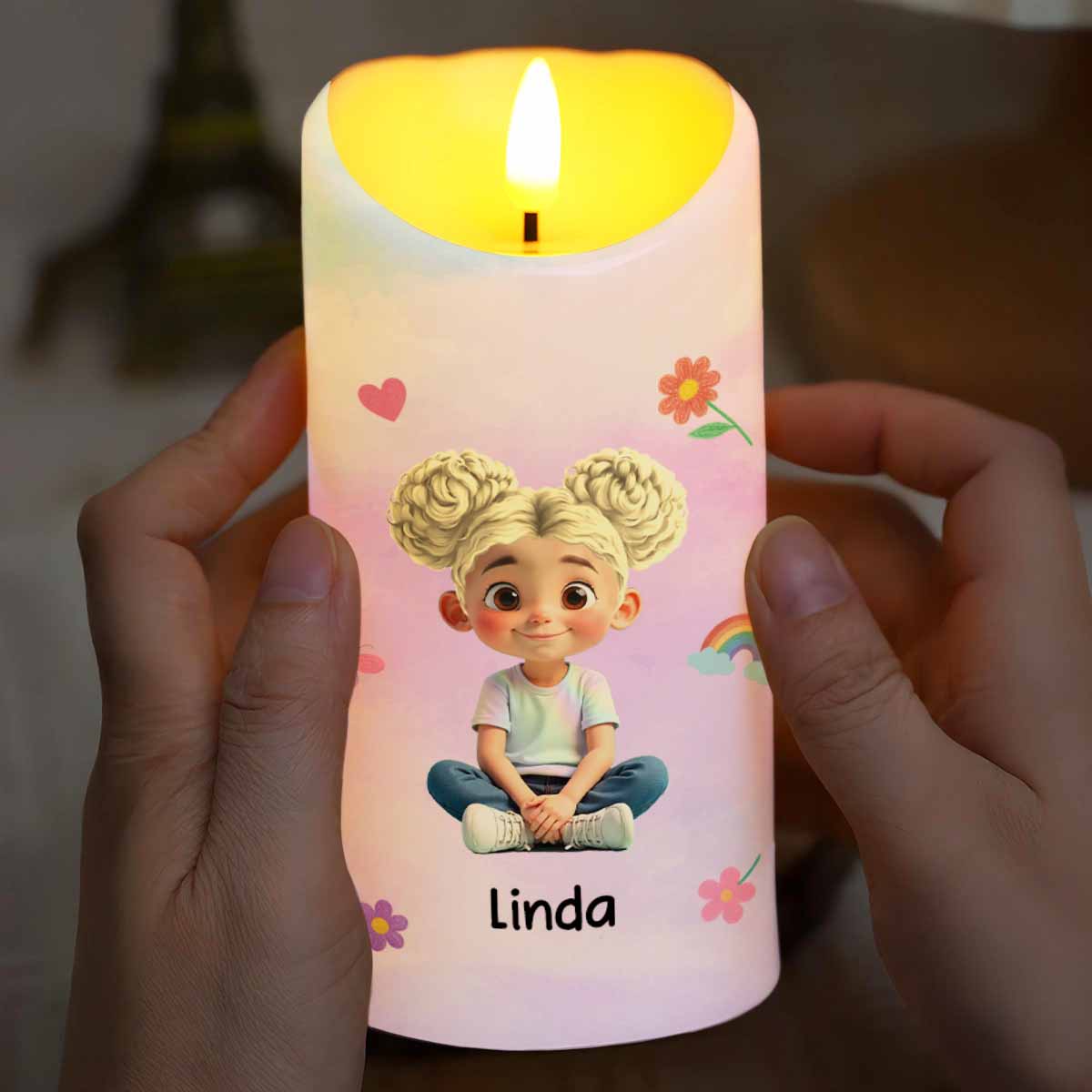 To My Granddaughter, Love And Wisdom Candle - Personalized Custom LED Candle - GDT468_LECA