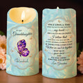 To My Granddaughter, Butterfly Heartfelt Message - Personalized Custom LED Candle - GDT476_LECA