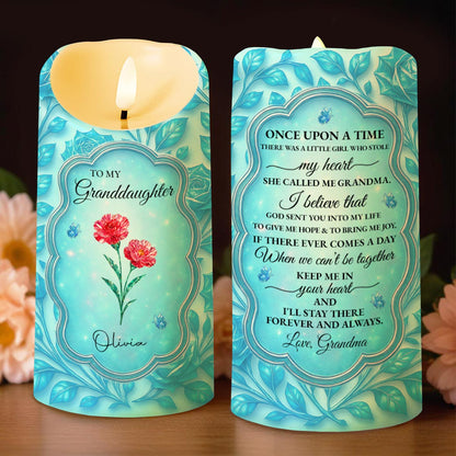 Once Upon A Time, Lovely Message From Grandma, Flowers - Personalized Custom LED Candle - GDT485_LECA