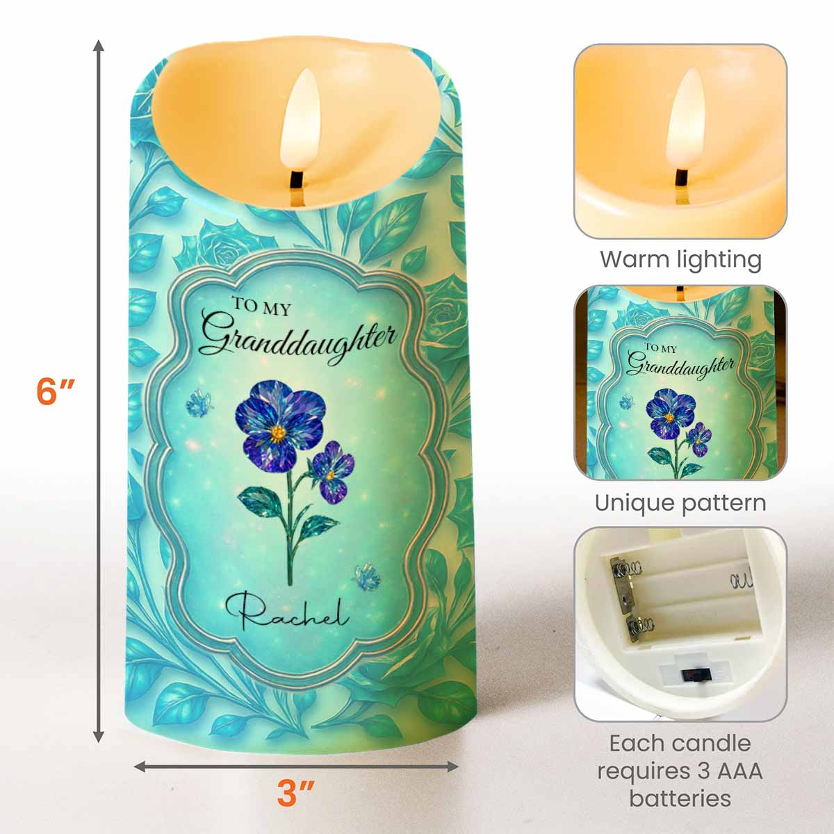 Once Upon A Time, Lovely Message From Grandma, Flowers - Personalized Custom LED Candle - GDT485_LECA