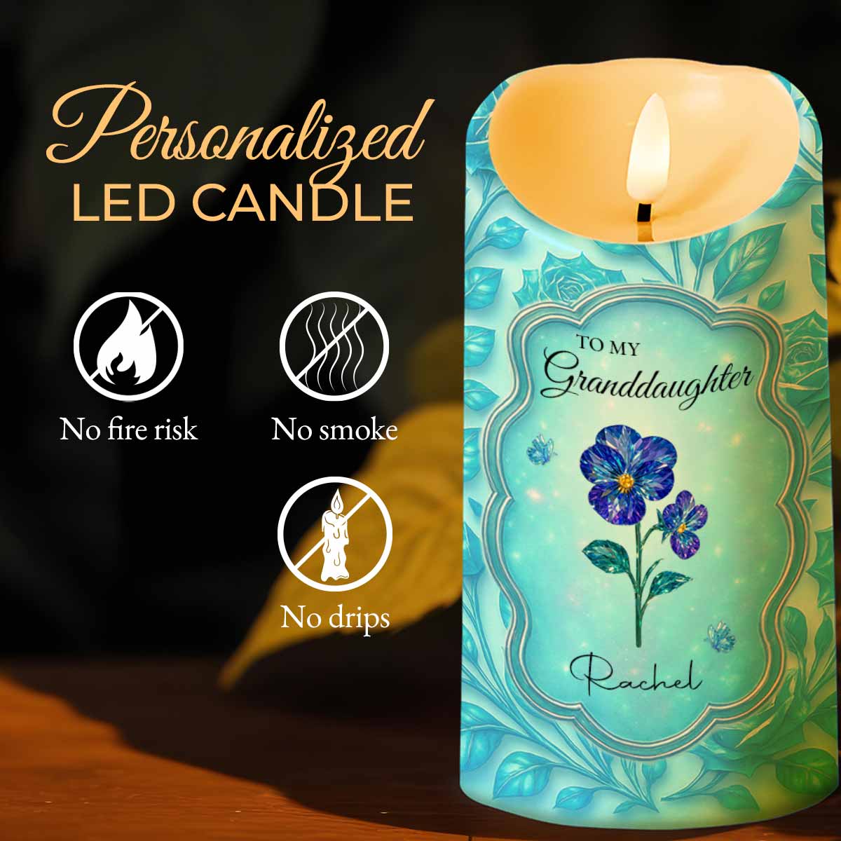 Once Upon A Time, Lovely Message From Grandma, Flowers - Personalized Custom LED Candle - GDT485_LECA