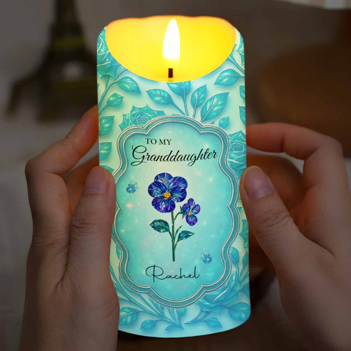 Once Upon A Time, Lovely Message From Grandma, Flowers - Personalized Custom LED Candle - GDT485_LECA