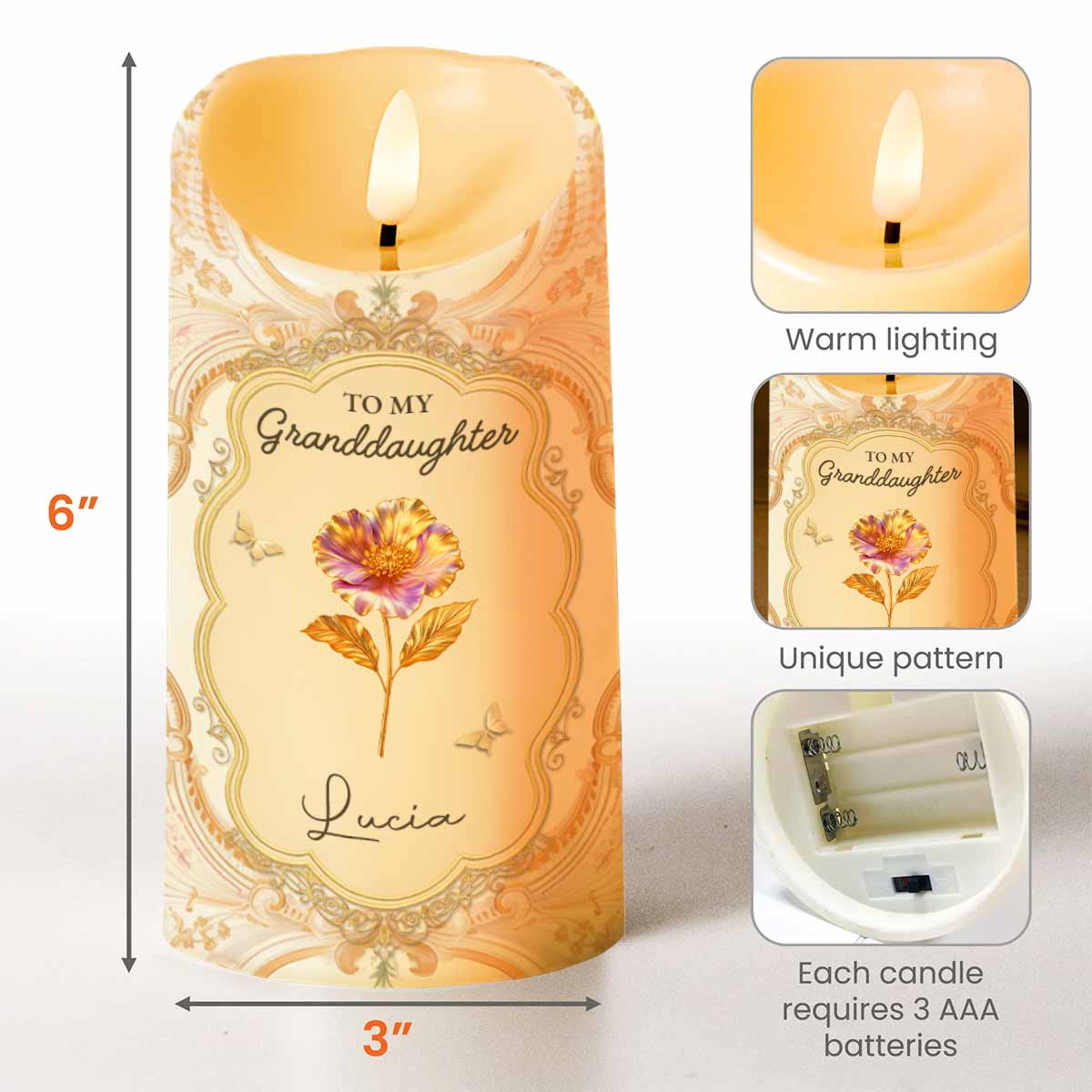 Once Upon A Time, Grandma and Granddaughter Love - Personalized Custom LED Candle - GDT487_LECA