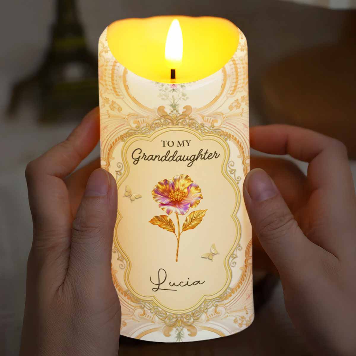 Once Upon A Time, Grandma and Granddaughter Love - Personalized Custom LED Candle - GDT487_LECA